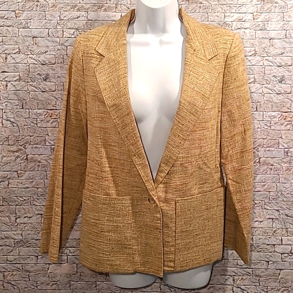 Vintage Bobbi's Closet Khaki Cotton Blend Blazer Jacket